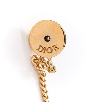 Christian Dior Pearl Crystal Star Chain Earrings Gold 4 of 4