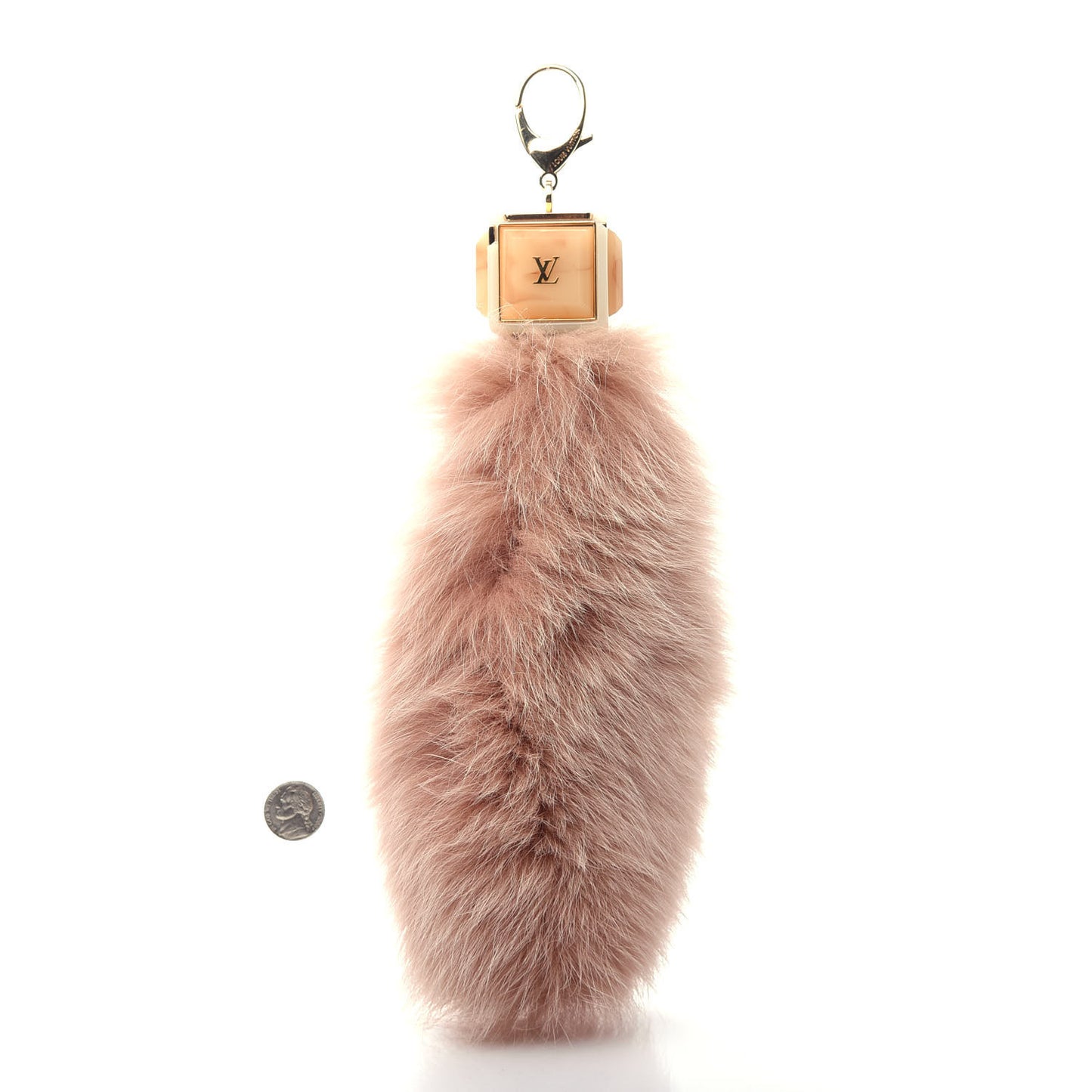 Fox Fur Foxy Key Holder Bag Charm Blush