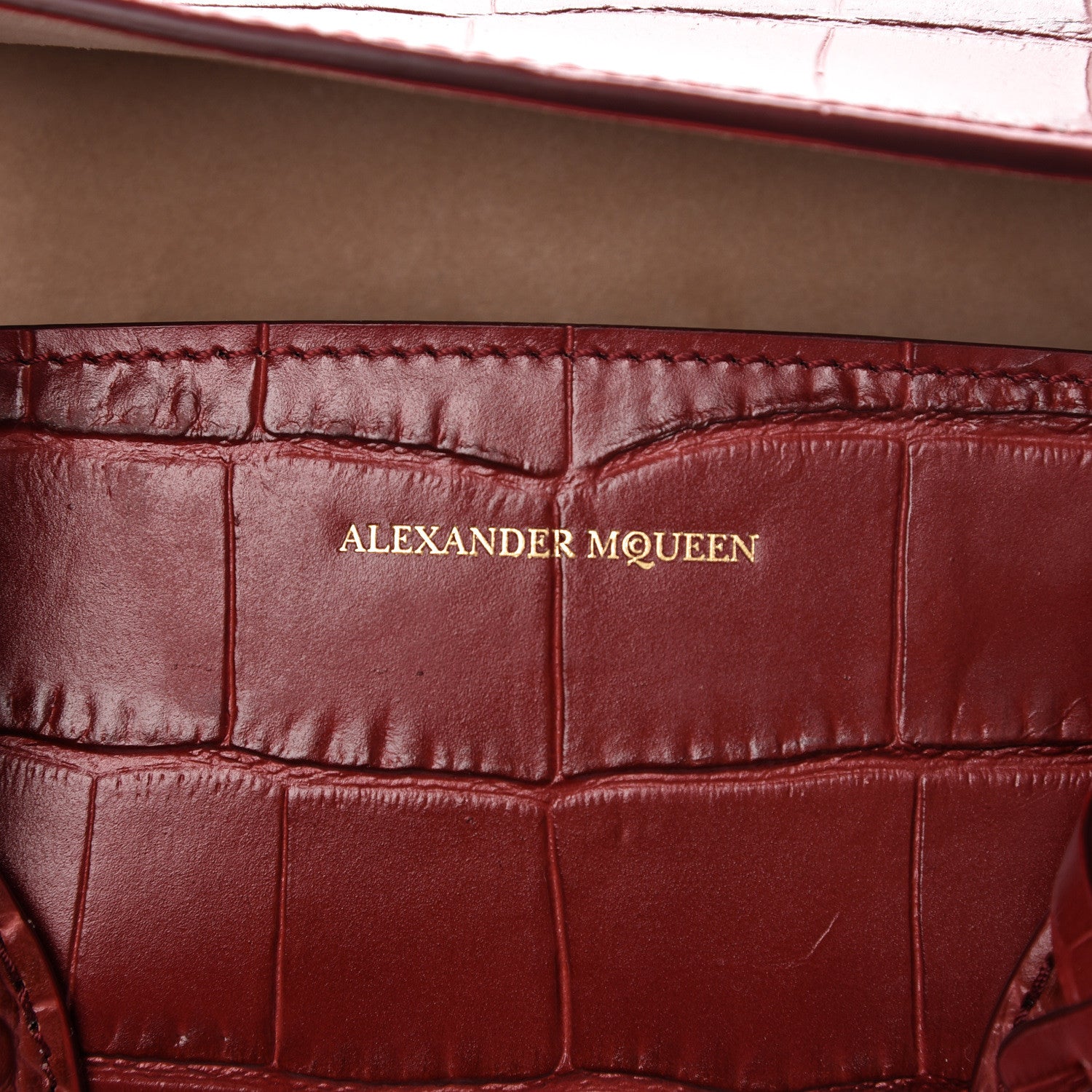 Alexander McQueen Calfskin Crocodile Embossed Heroine 30 Red 8 of 11