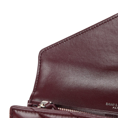 Saint Laurent Lambskin Y Quilted Monogram Large Loulou Flap Wallet Legion Red 11 of 12