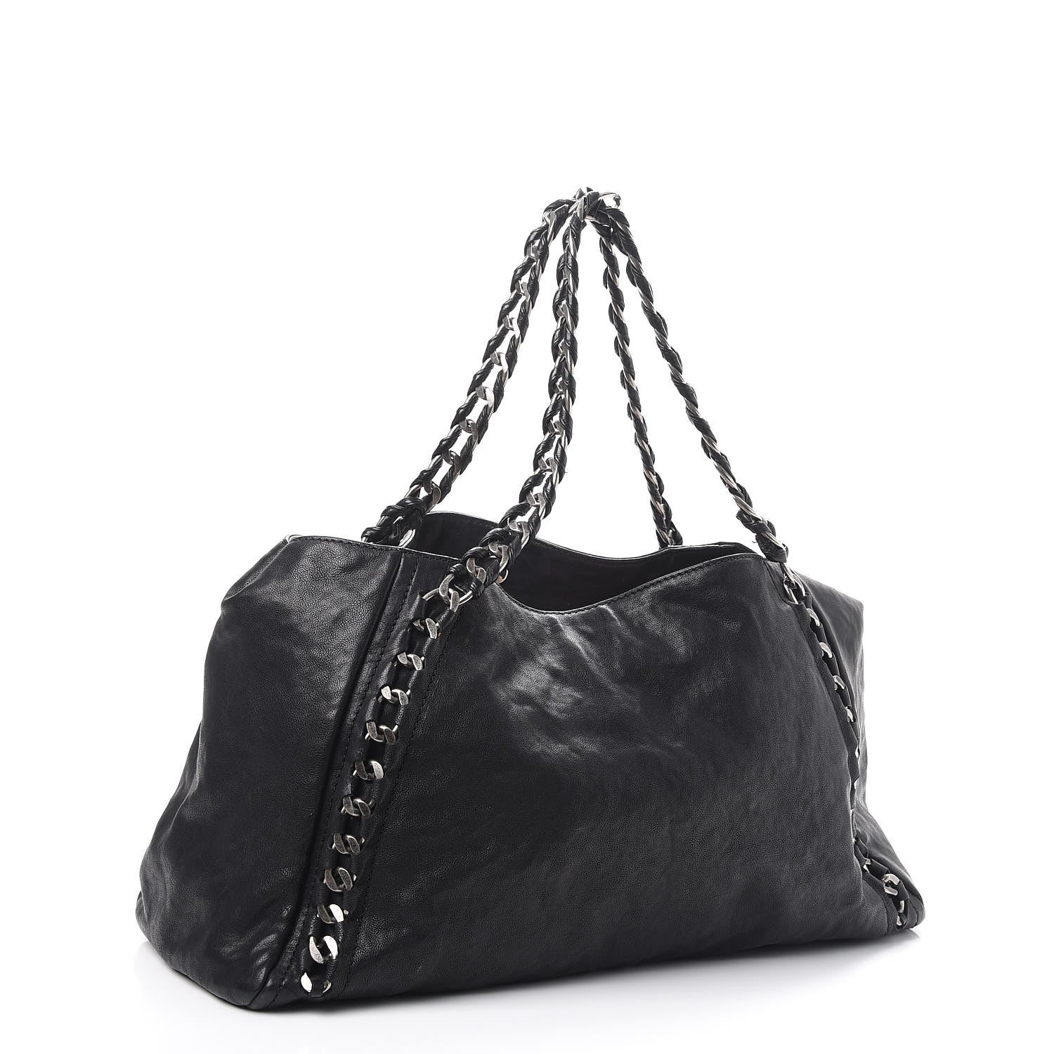 Chanel Glazed Calfskin East West Modern Chain Tote Black 3 of 13