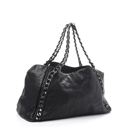 Chanel Glazed Calfskin East West Modern Chain Tote Black 3 of 13