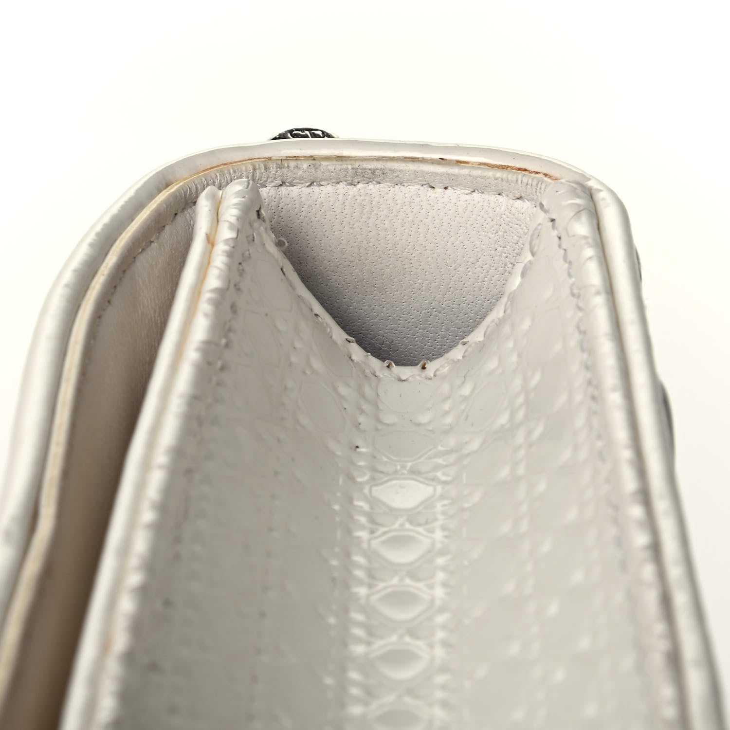 Christian Dior Patent Micro-Cannage Mini Diorama Flap Bag White 8 of 8