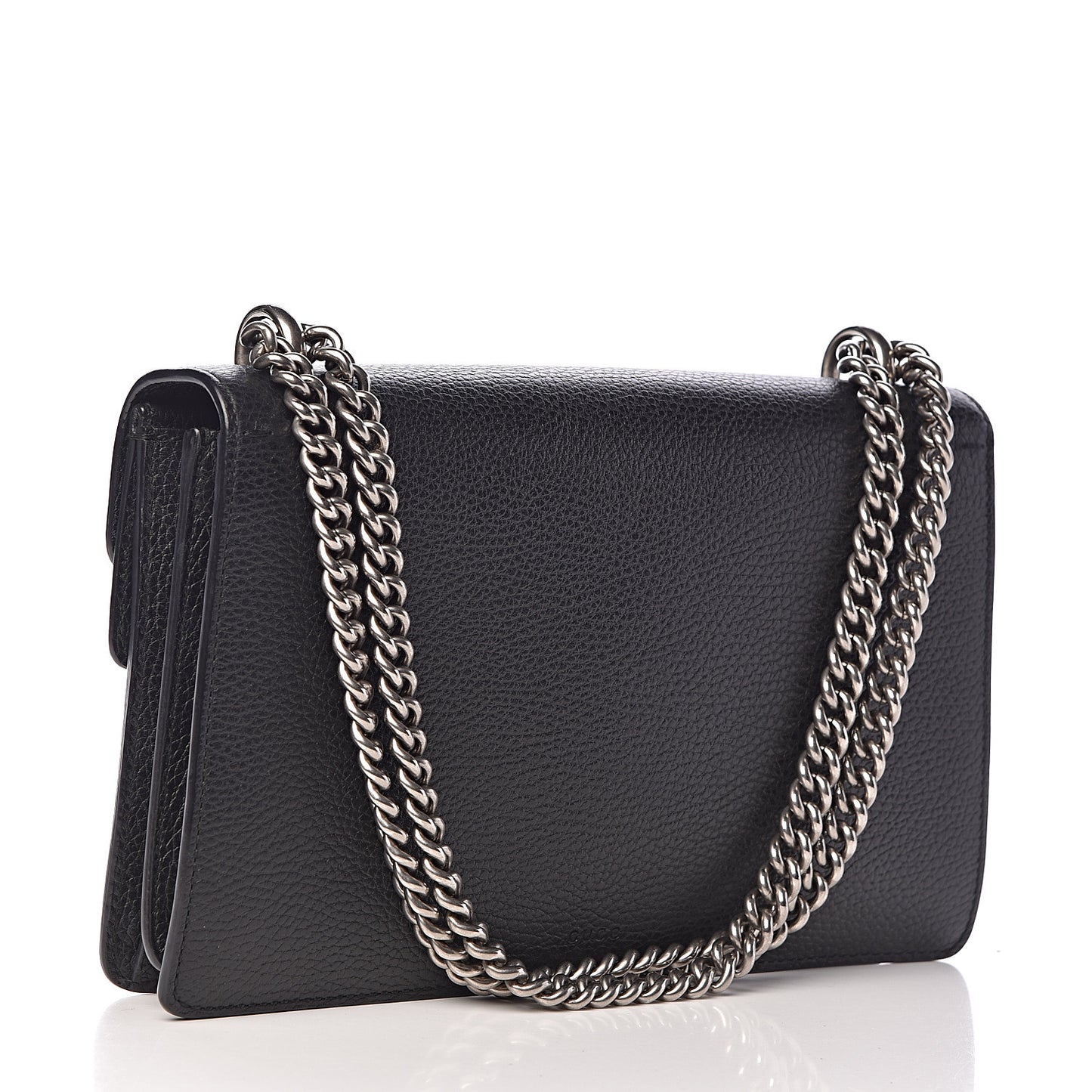 Pebbled Calfskin Small Dionysus Shoulder Bag Black