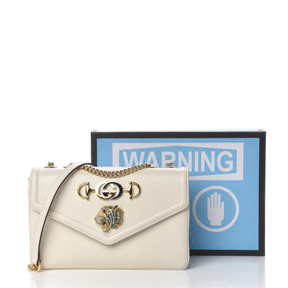 Gucci Vitello Palmellato Lux Crystal Medium Rajah Shoulder Bag Mystic White Multicolor 19 of 19