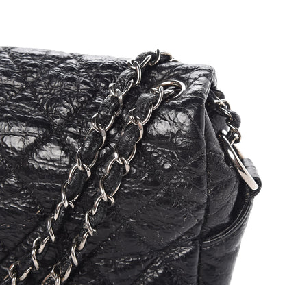 Chanel Crackled Calfskin Quilted Large Flap Black 12 of 14
