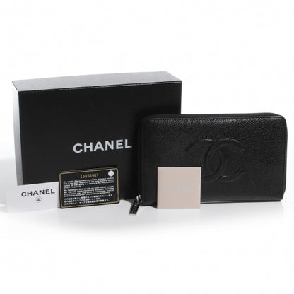 Chanel Caviar Zip Around Wallet Black 5 of 9