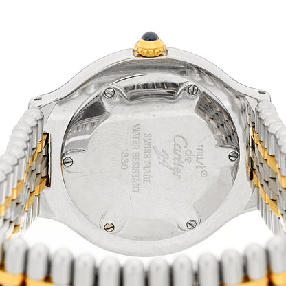 Cartier Stainless Steel 18K Yellow Gold 31mm Must De 21 Bullet Link Quartz Watch 4 of 4