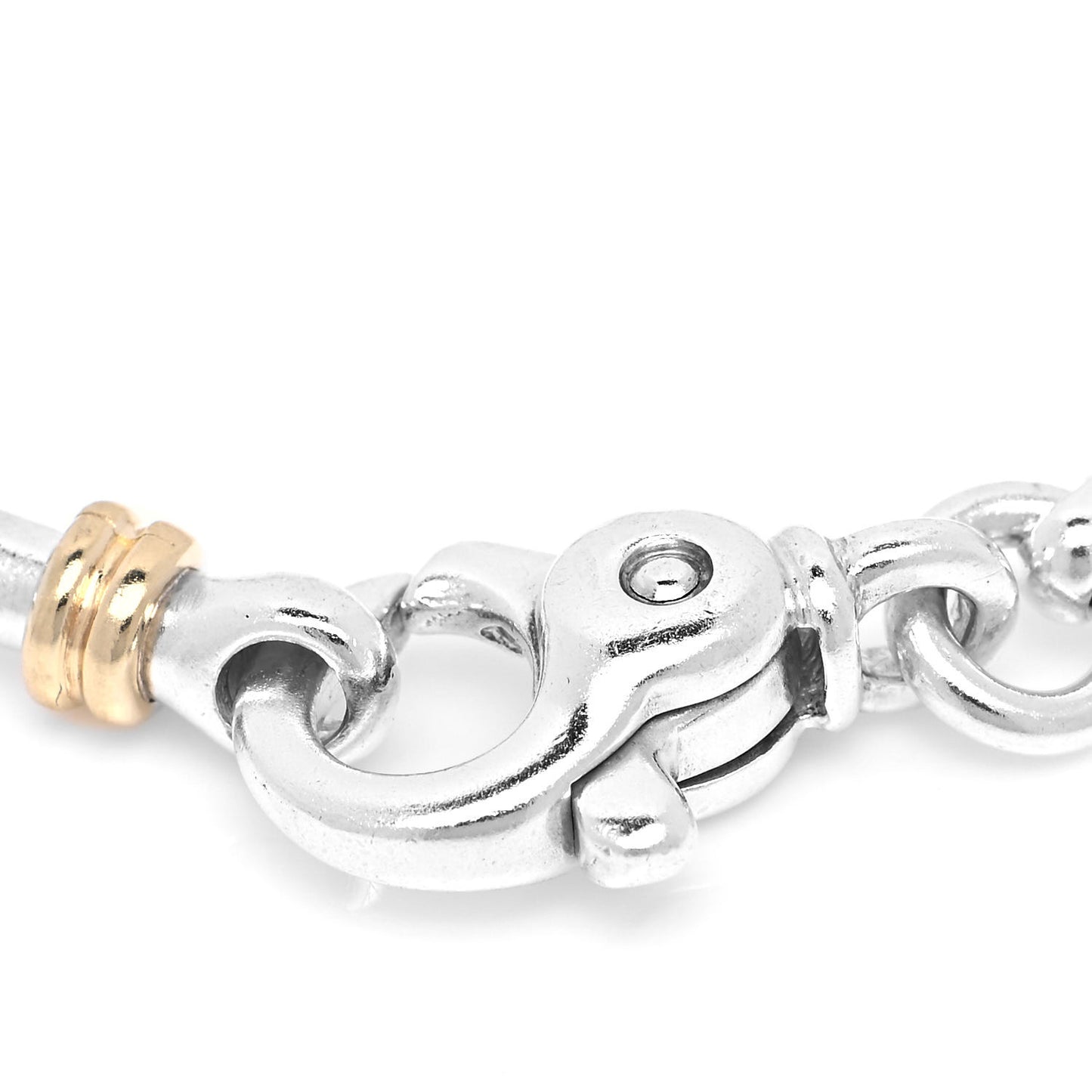 Sterling Silver 18K Yellow Gold Bar Link Bracelet