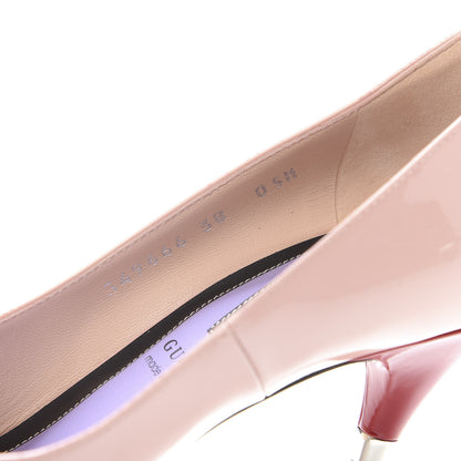 Gucci Patent GG Bow Sadie Spike High Heel Pumps 38 Perfect Pink 10 of 11