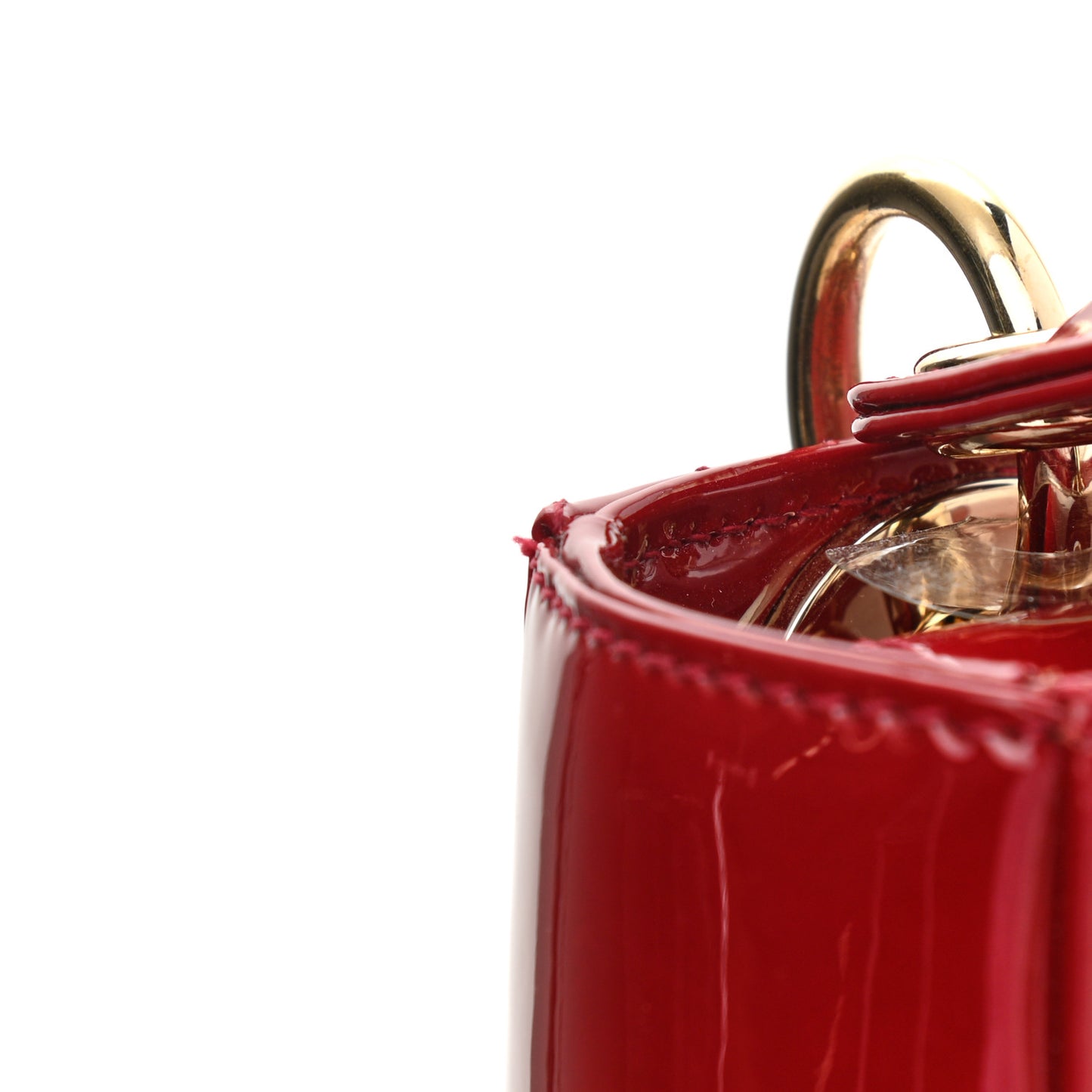 Patent Cannage Mini Lady Dior Red