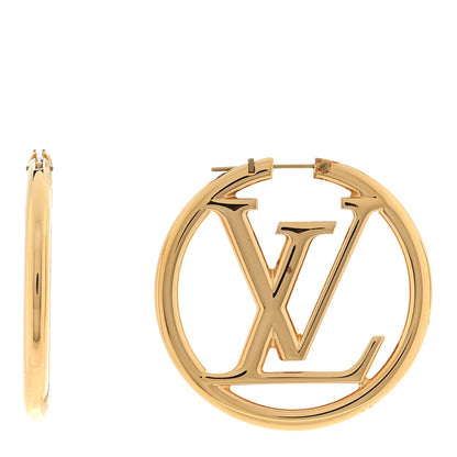 Louis Vuitton Metal Louise Hoop Earrings Gold 1 of 4