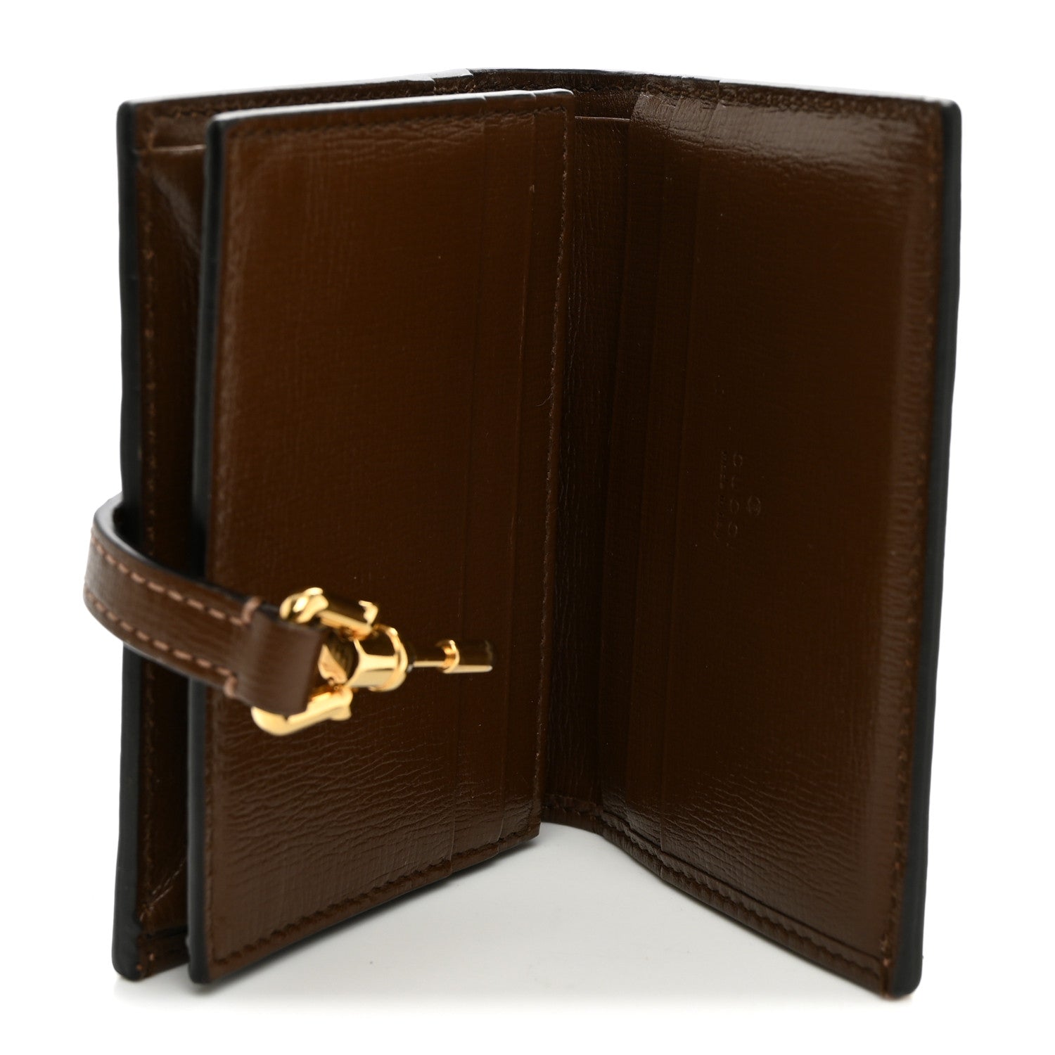 Gucci GG Supreme Monogram Textured Dollar Calfskin Web Jackie 1961 Card Case Beige Ebony Brown Sugar 5 of 7