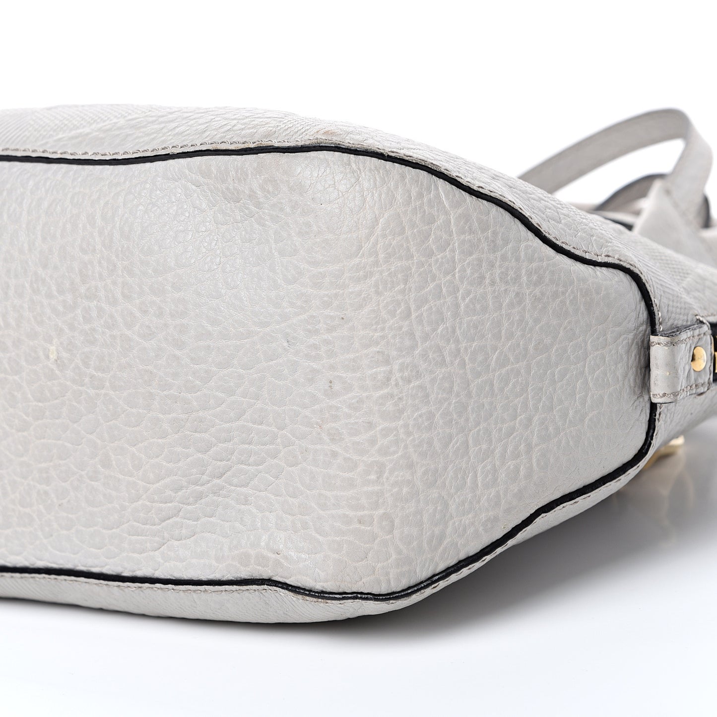 Heritage Grain Check Embossed Small Orchard Bowling Bag Pale Grey