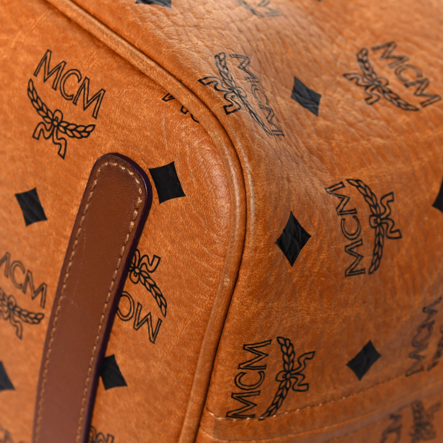 MCM Visetos Medium Liz Reversible Shopper Tote Cognac 10 of 20