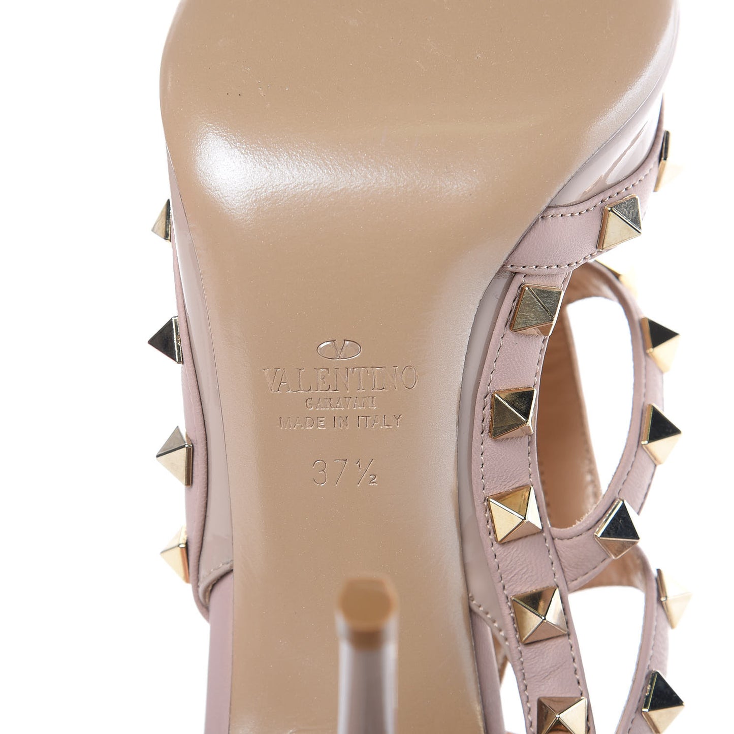 Patent Rockstud Ankle Strap Pumps 37.5 Poudre