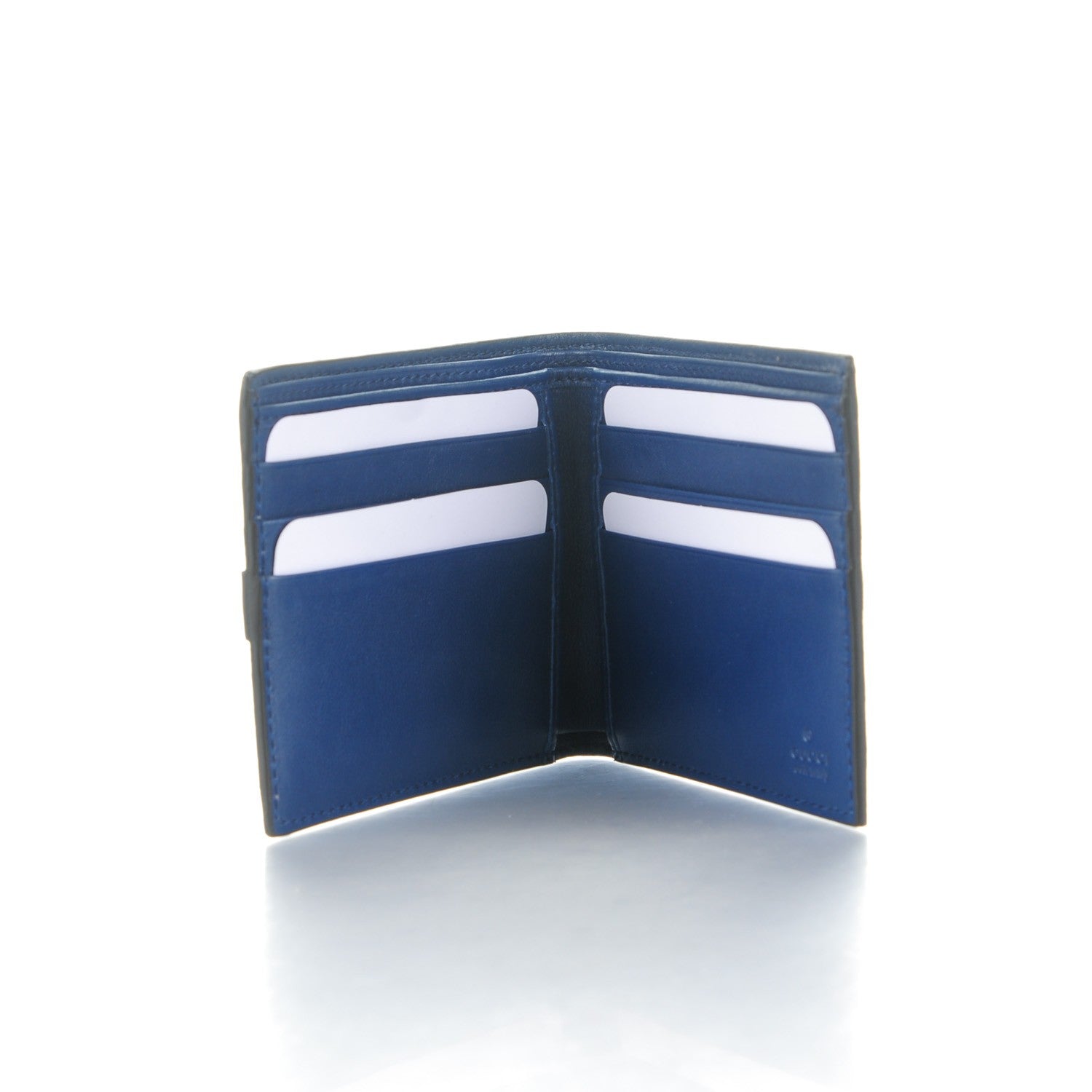 Gucci Monogram GG Supreme Bi-Fold Wallet Blue 5 of 7
