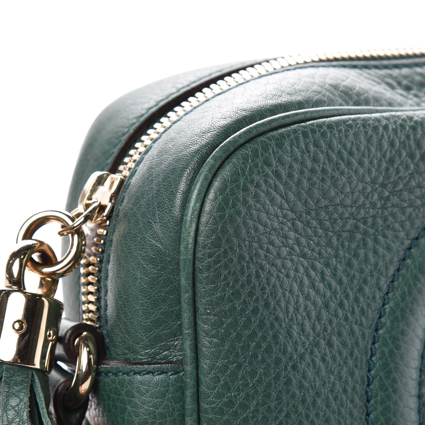 Pebbled Calfskin Small Soho Disco Bag Emerald Green