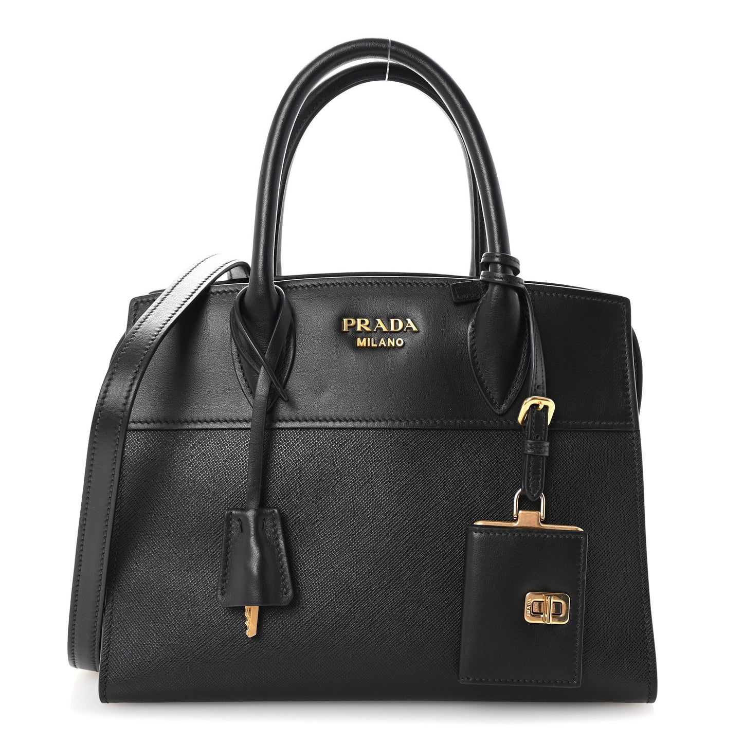 Saffiano City Calfskin Small Esplanade Black