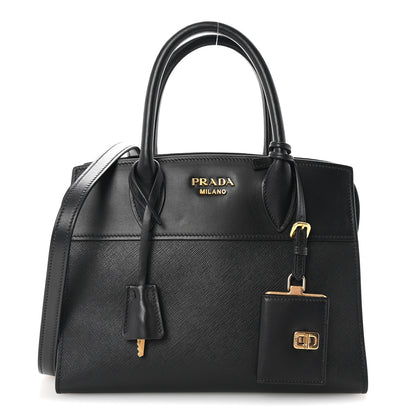 Prada Saffiano City Calfskin Small Esplanade Black 2 of 16