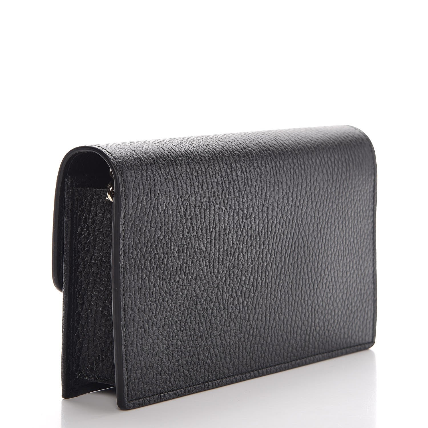 Gucci Dollar Calfskin Interlocking G Chain Wallet Black 3 of 8