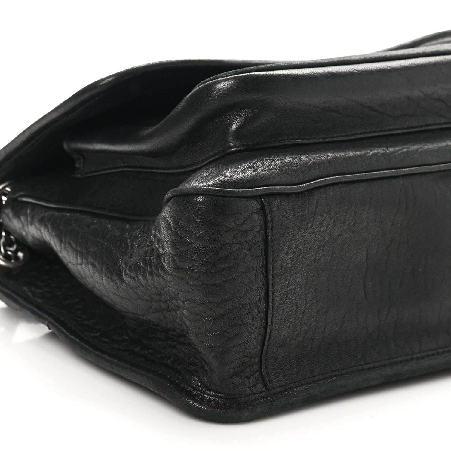 Saint Laurent Grained Lambskin Monogram Medium Niki Chain Satchel Black 9 of 10