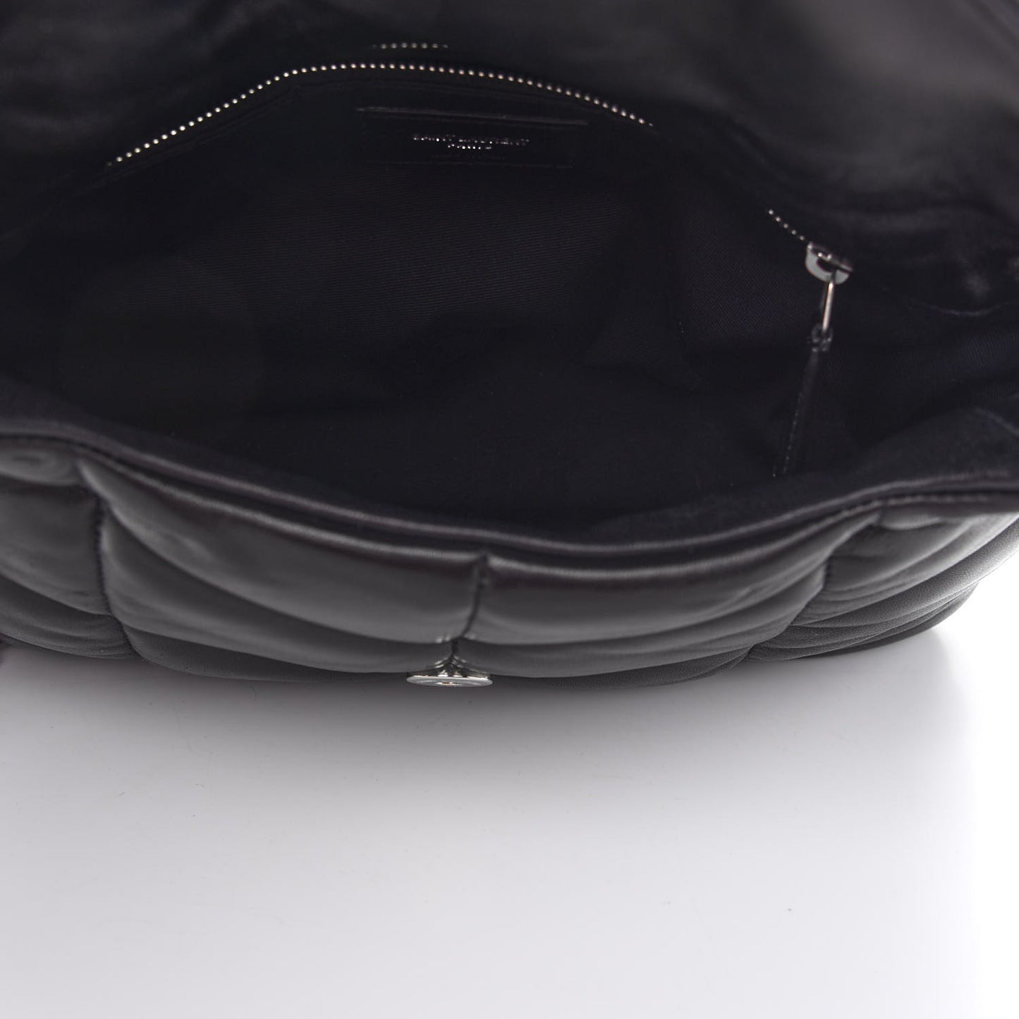 Lambskin Quilted Small Loulou Puffer Monogram Chain Satchel Black