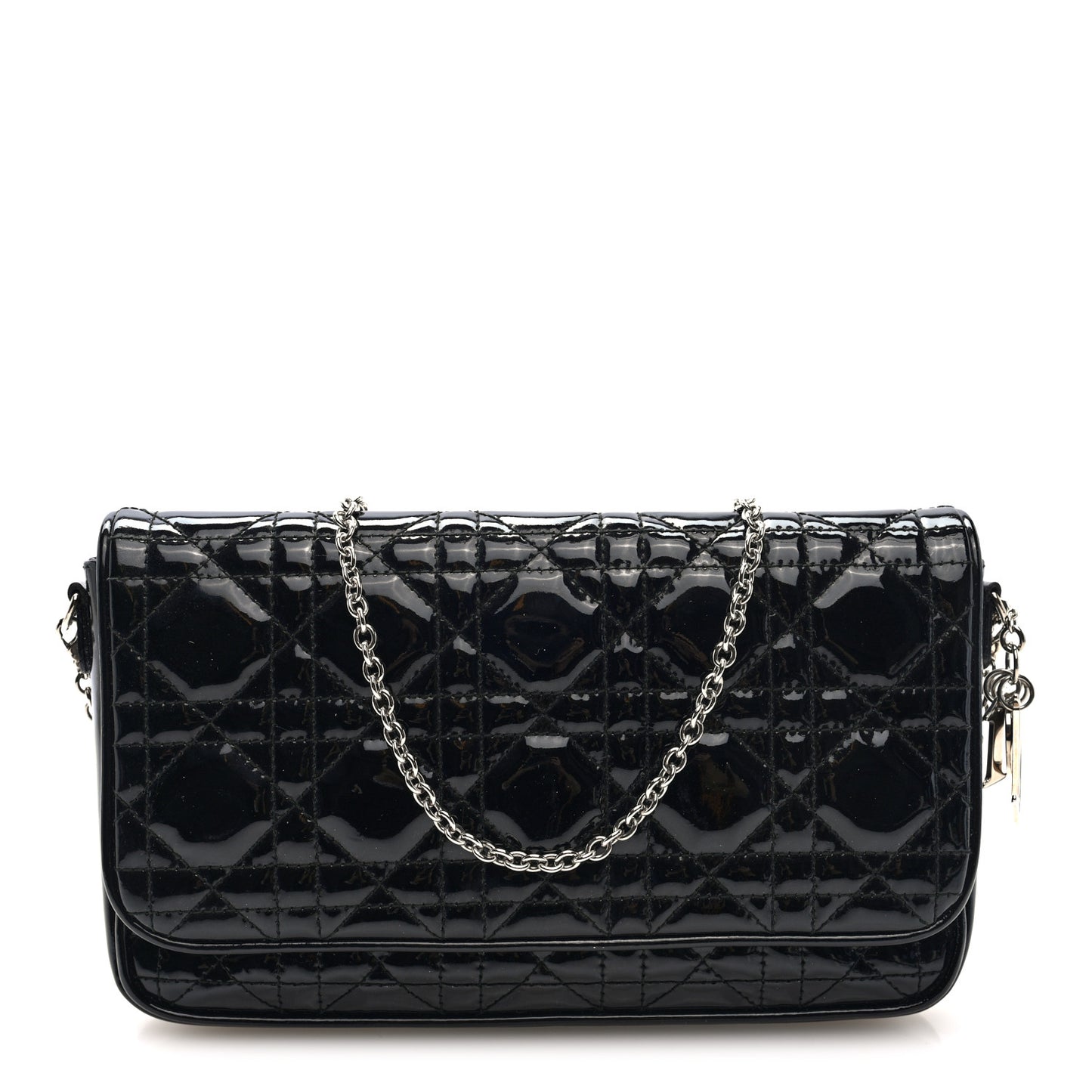Patent Cannage Wallet on Chain Pouch Black
