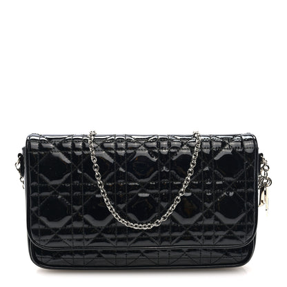 Christian Dior Patent Cannage Wallet on Chain Pouch Black 1 of 9
