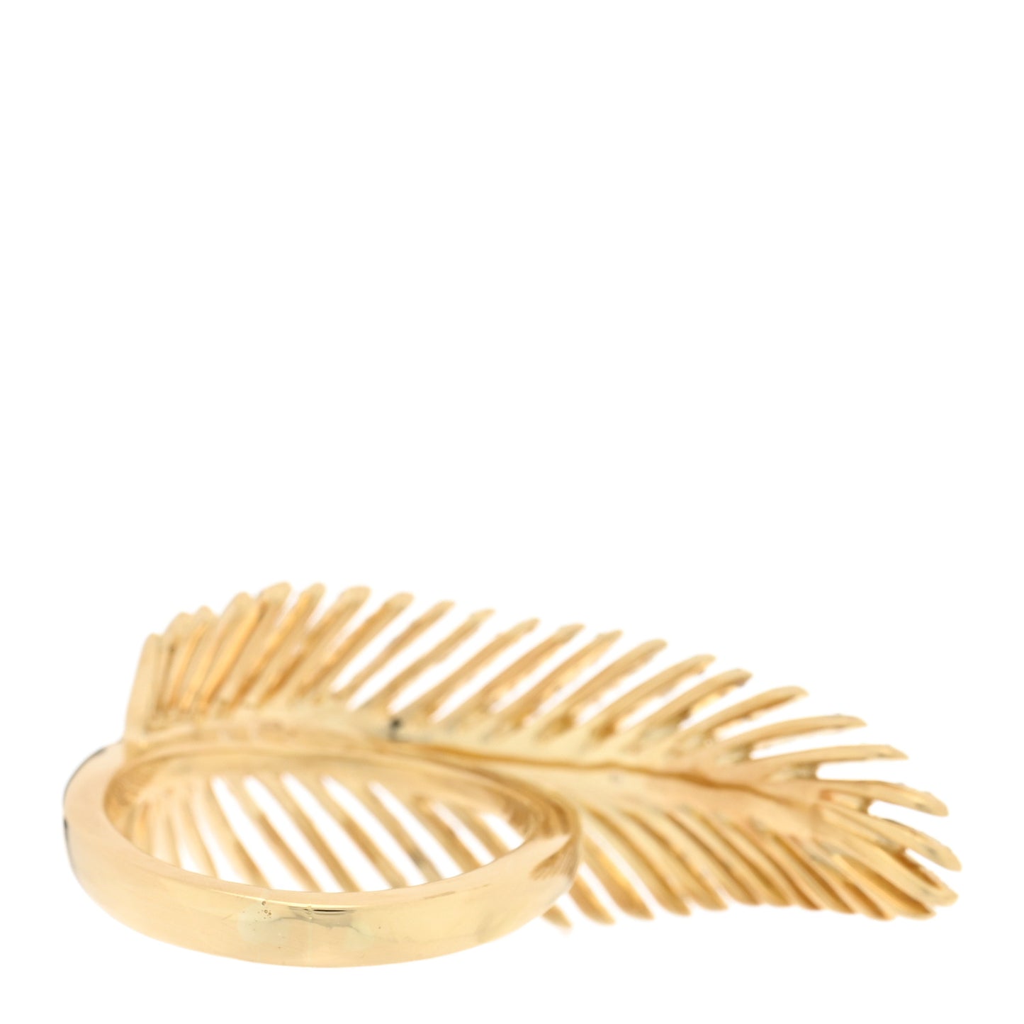 18K Yellow Gold Diamond Feather Ring 47 4