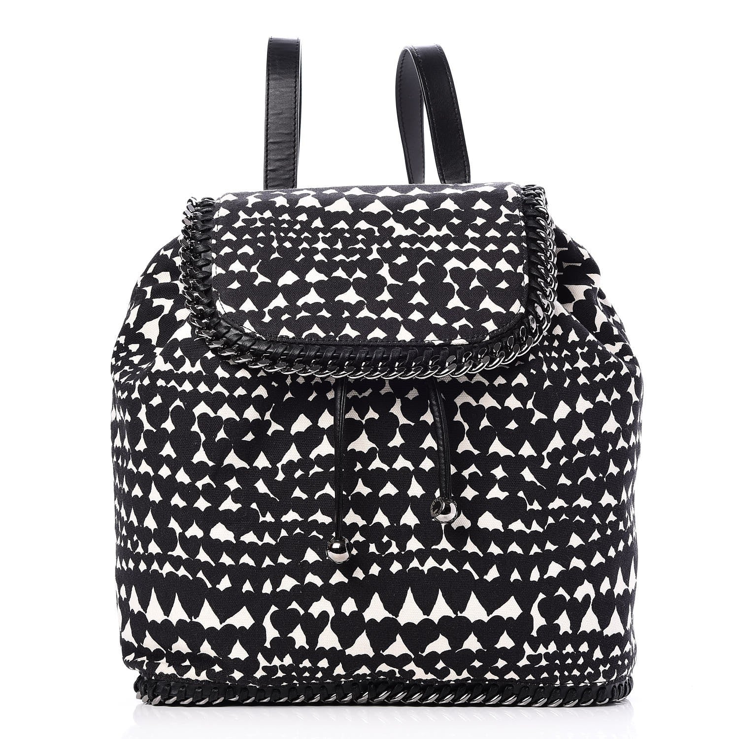 Stella McCartney Shaggy Deer Hearts Falabella Backpack Bag Black 1 of 8