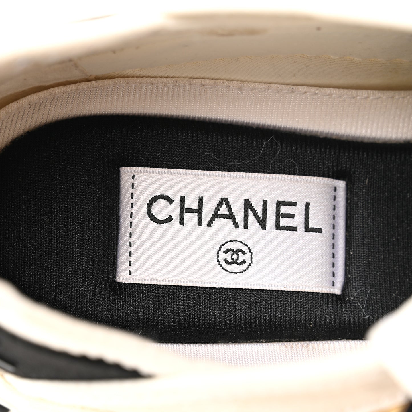 Velvet Calfskin Mixed Fibers CC Sneakers 39 Ivory Black