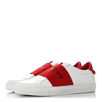 Givenchy Calfskin Band Logo Womens Urban Street Sneakers 39.5 White Red 3 of 11
