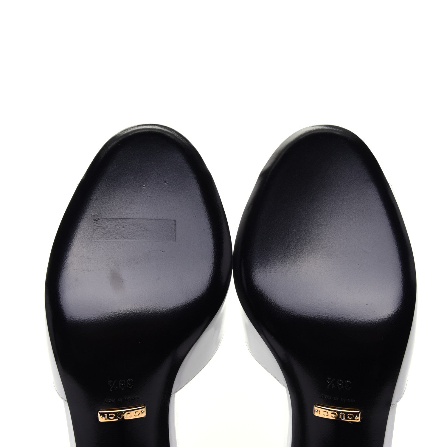 Gucci Polished Calfskin Scarlet Mid Heel Slide Sandals 39.5 Great White 10 of 12