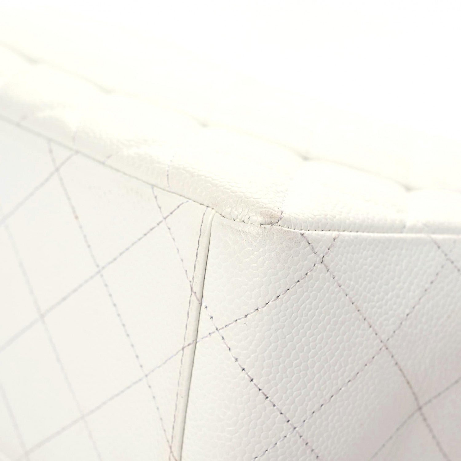 Chanel Caviar Quilted Maxi Single Flap White 18 of 22