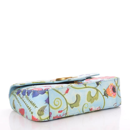 Gucci X UNSKILLED WORKER Calfskin Matelasse Flora Painted Small GG Marmont Shoulder Bag Cloudy Blue Multicolor 4 of 7