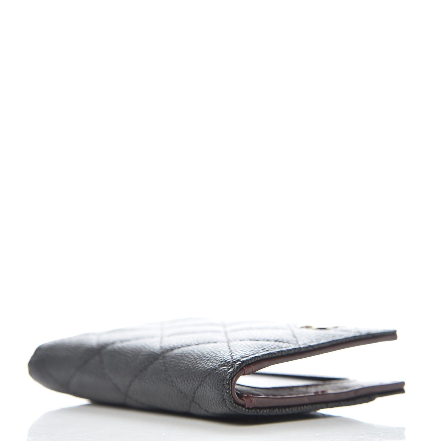 Caviar Quilted Card Holder Wallet Black