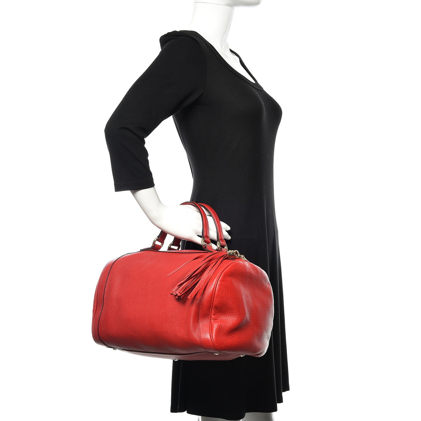 Pebbled Calfskin Medium Soho Boston Red