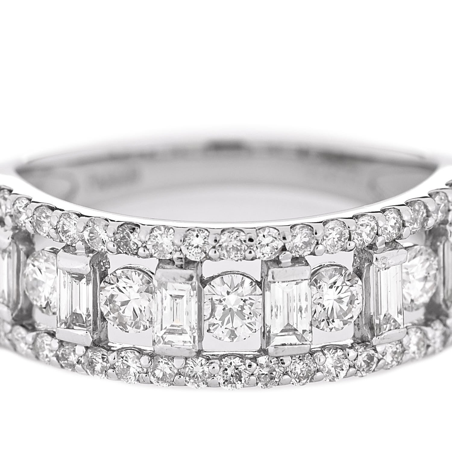 Parker & West by FASHIONPHILE Platinum Diamond 1.00ctw Openwork Band Ring 53 6.25 7 of 9