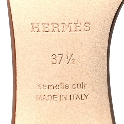 Hermes Calfskin Oasis Sandals 37.5 Gold 7 of 8