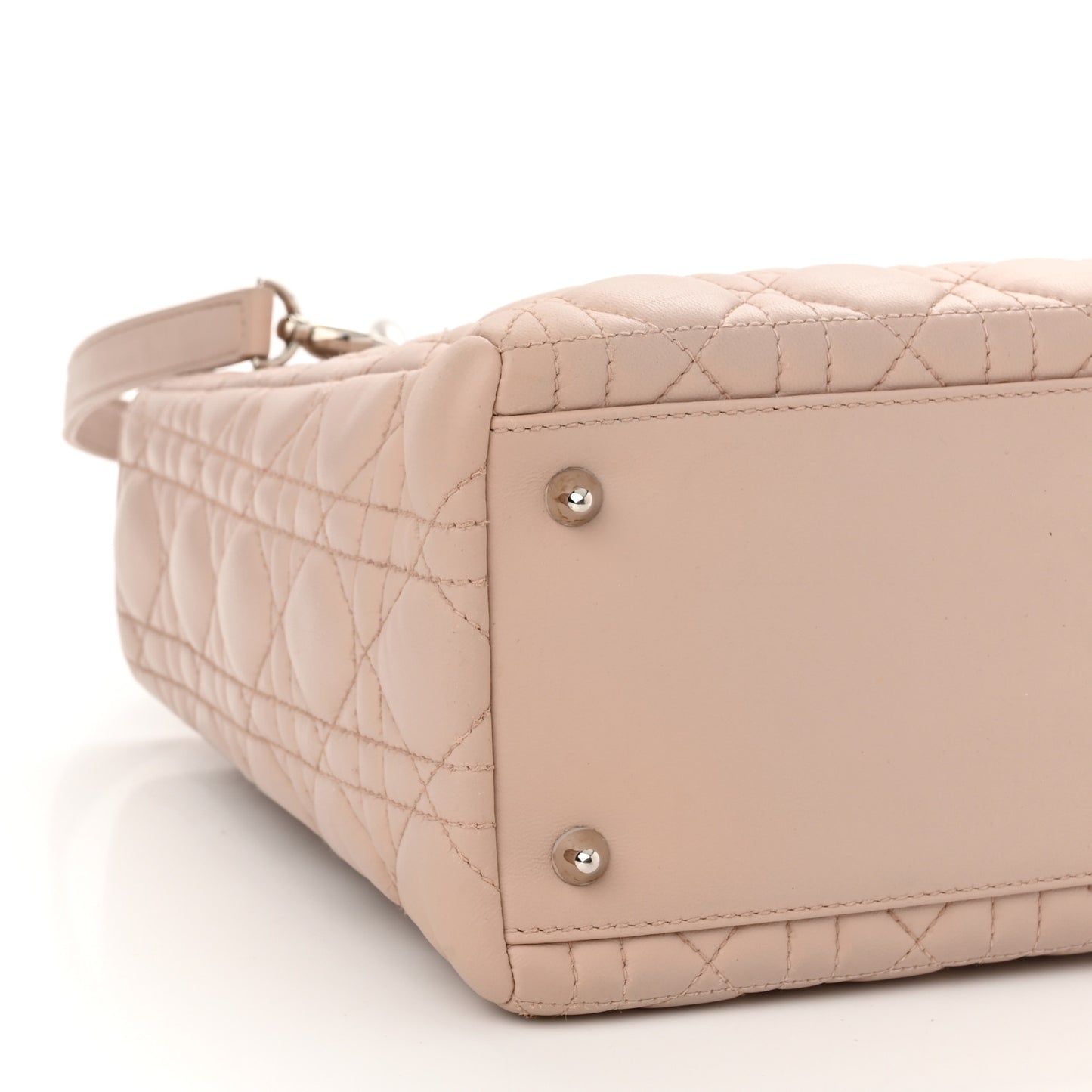 Lambskin Cannage Medium Lady Dior Rose Poudre