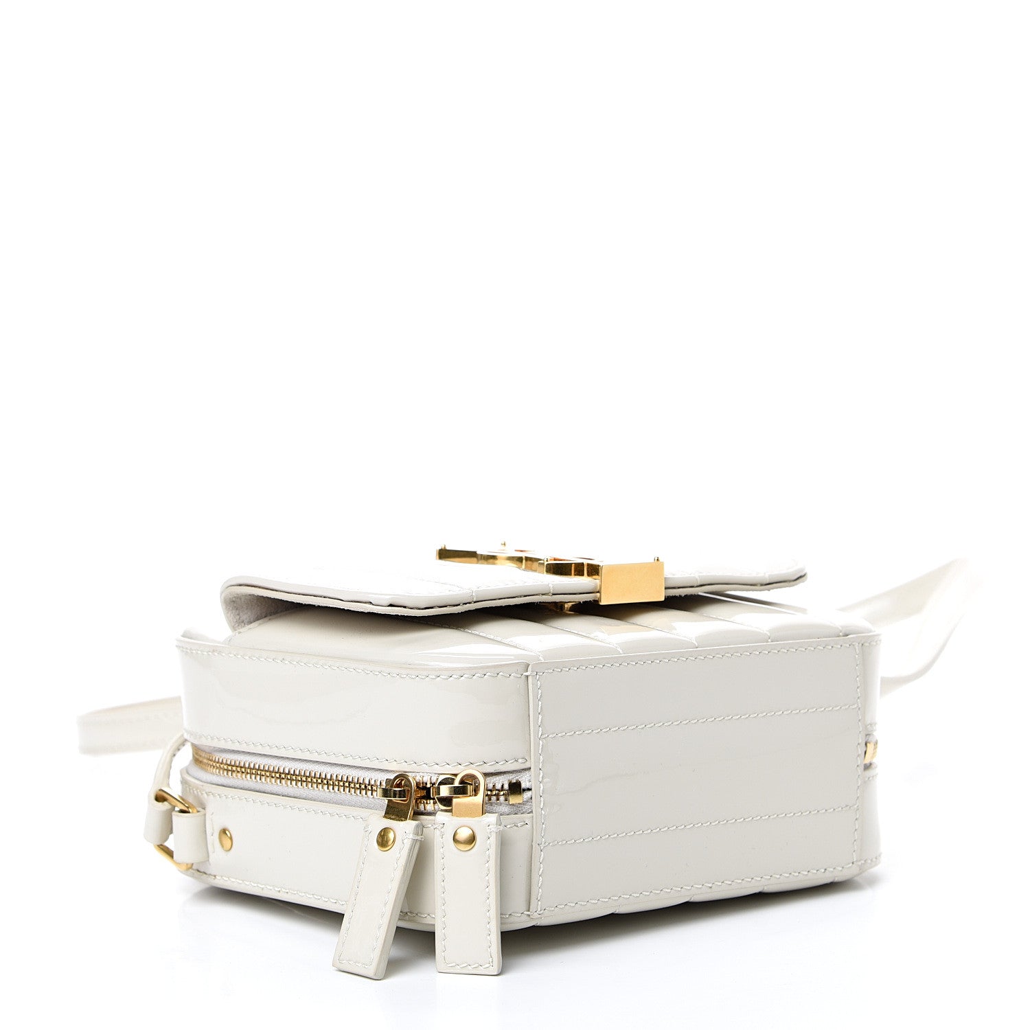Saint Laurent Patent Matelasse Monogram Toy Vicky Camera Bag Off White 3 of 9