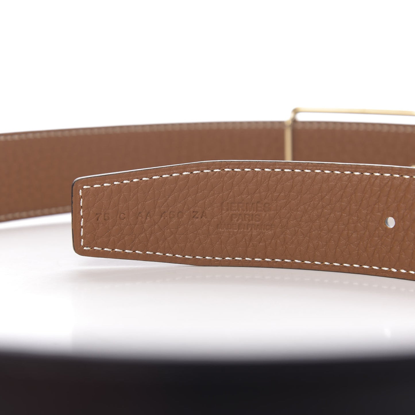 Togo Calfskin 38mm Oscar Belt 75 Gold Black