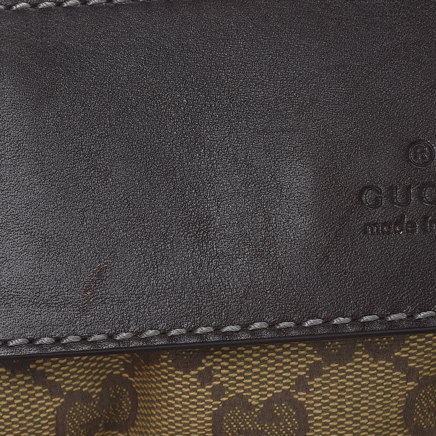 GG Monogram Web Double Pocket Belt Bag Green Dark Brown