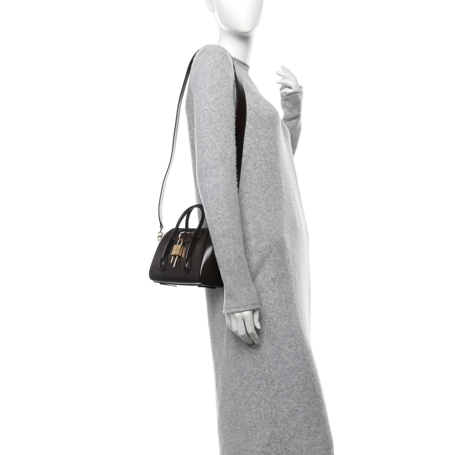 Givenchy Box Calfskin Toy Lock Antigona Shoulder Bag Ebony Brown 2 of 9