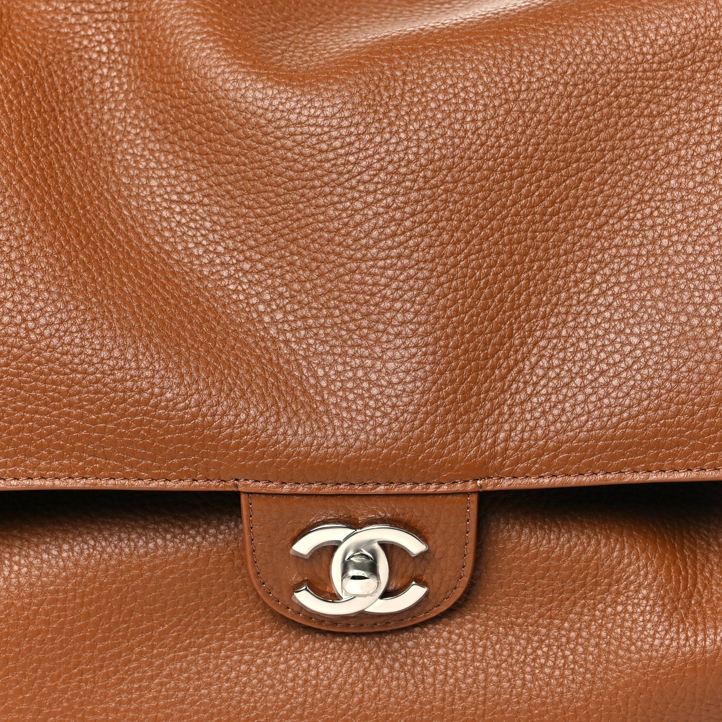 Grained Calfskin Souplissimo Maxi Flap Camel