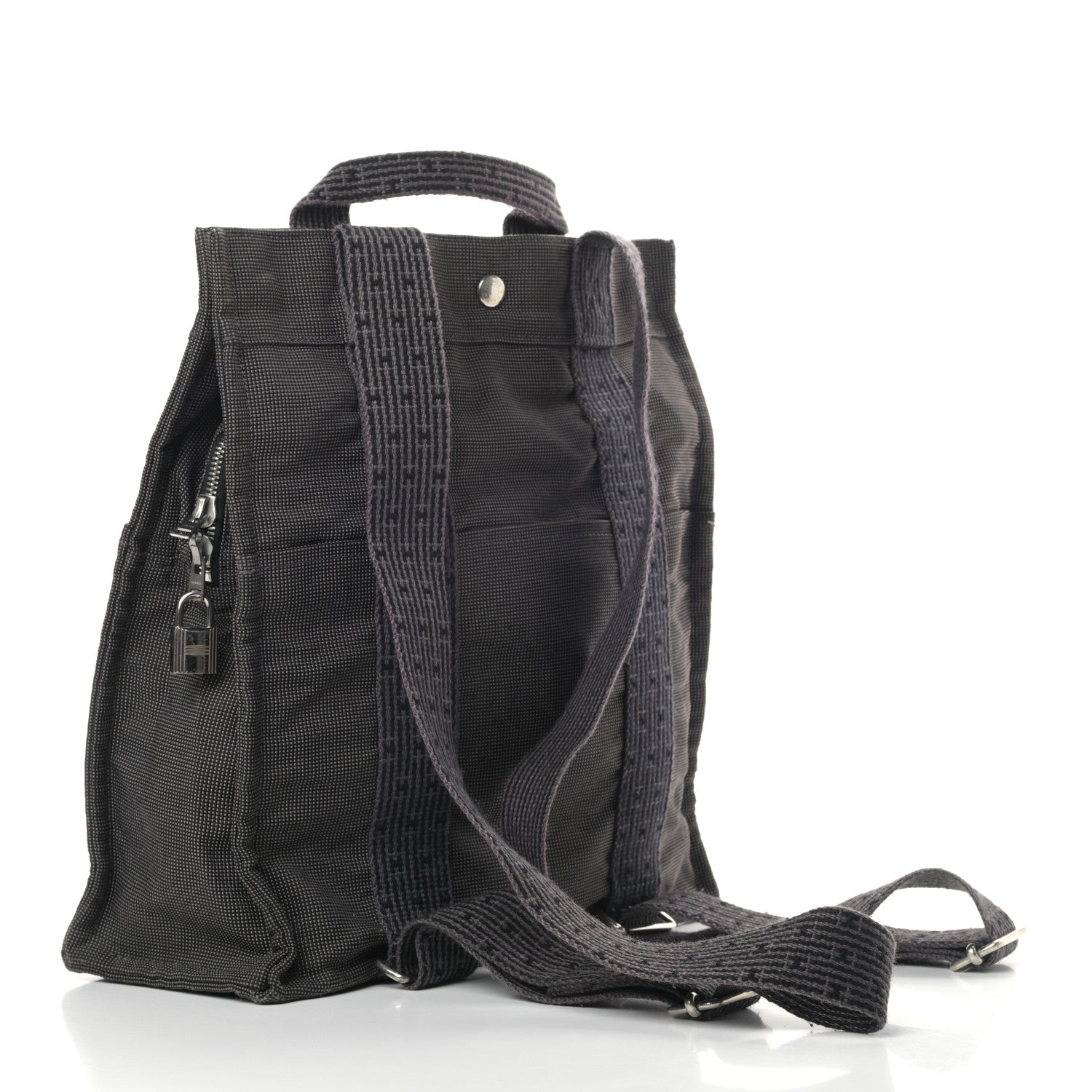 Hermes Canvas Herline Backpack Grey 4 of 22
