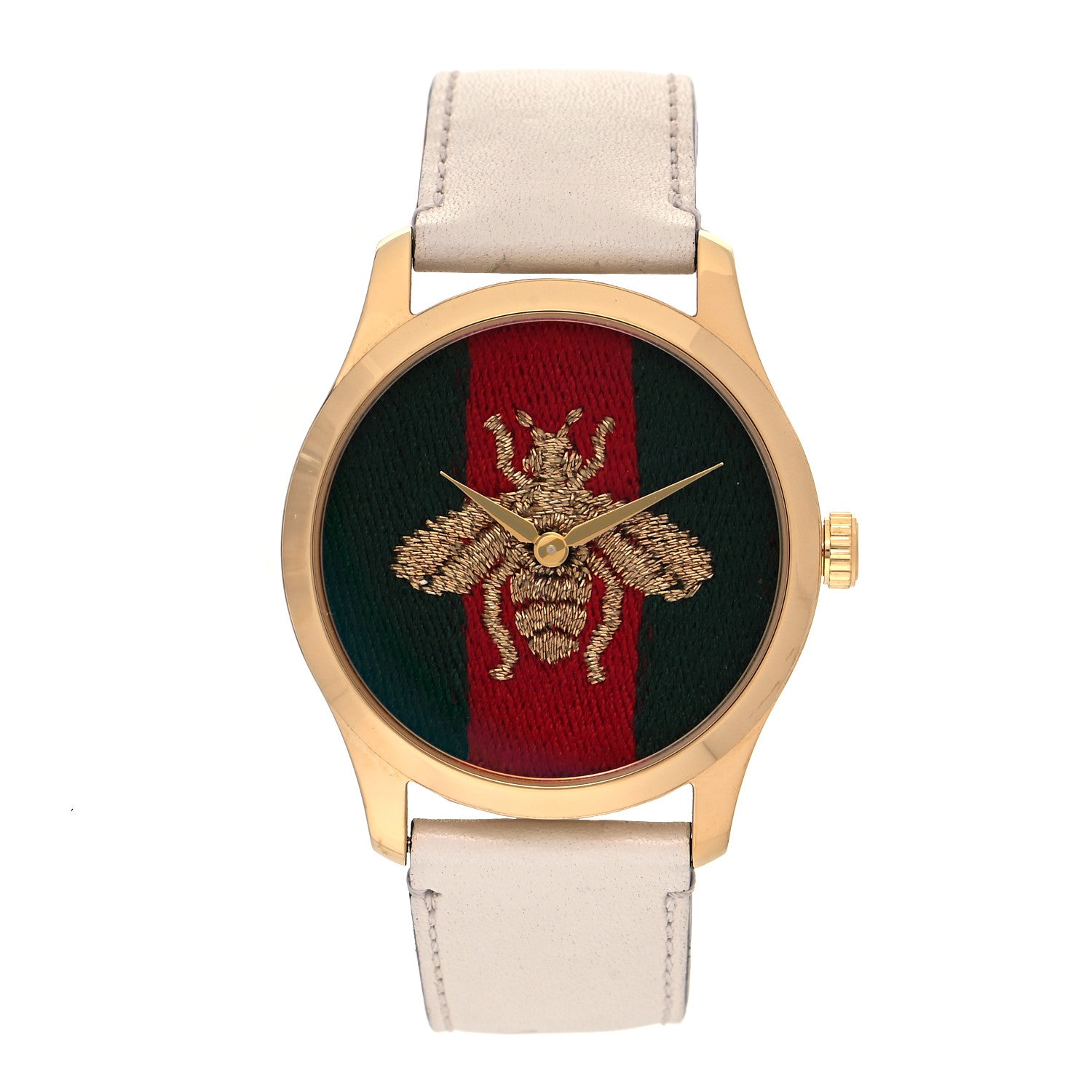 Gucci Stainless Steel Calfskin 38mm Le Marché Des Merveilles Bee Quartz Watch 1 of 5
