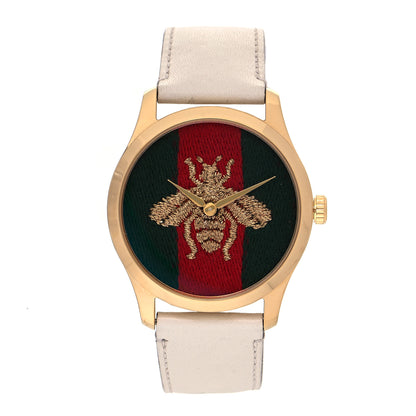 Gucci Stainless Steel Calfskin 38mm Le Marché Des Merveilles Bee Quartz Watch 1 of 5