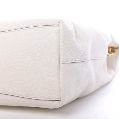 Prada Vitello Phenix Embossed Logo Hobo White 10 of 10